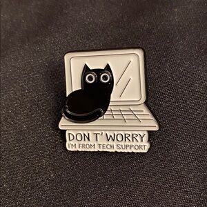 Techie Kitty Enamel Pin or Magnet | 3 for $18